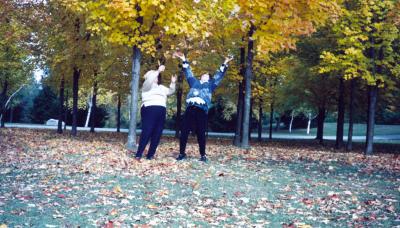 Wheeee - what are all these leaves for if not for throwing in the air?