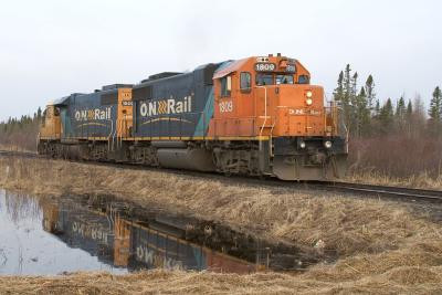 GP38-2s:  1809 leads 1800, note colour scheme contrast