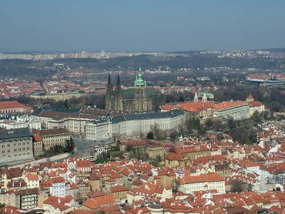 Prague Castle from the Petrinska Rozhledna Tower