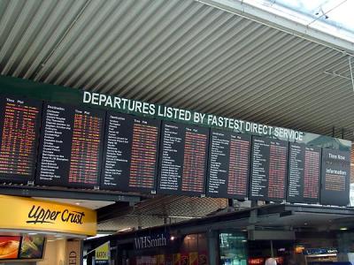 Timetable at East Croydon Station