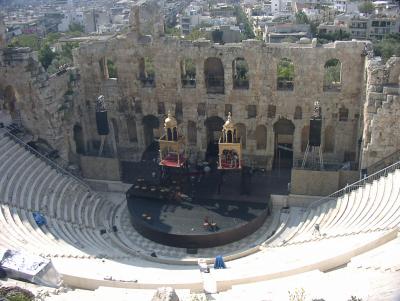 Preparing for a concert at Theater of Herodes Atticus