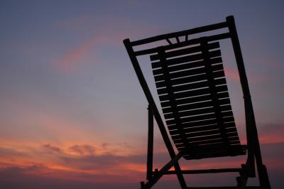 sunset with chair