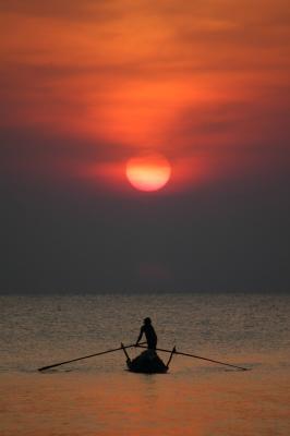 sunset boatman