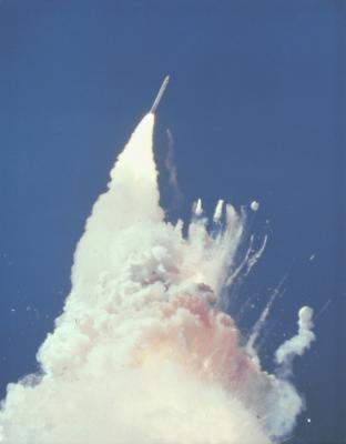 SRB flies off after Challenger Explosion