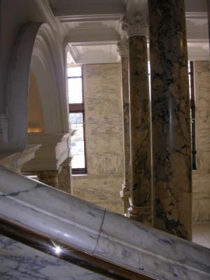 Marble stairway near entrance