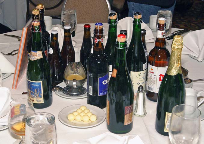 Just a few of the Belgian and Belgian-style beers served at the banquet