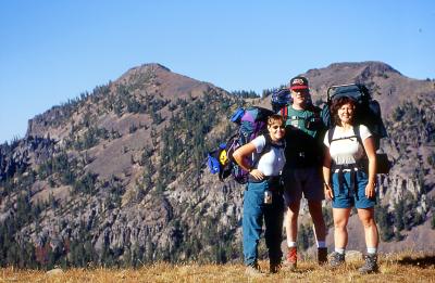 Taking a break on the trail above Sportsman Lake