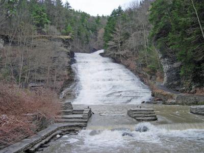 Buttermilk Falls, southwest of the city. In summer, you can swim at the bottom.