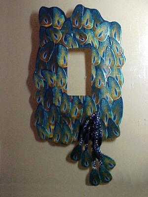 Peacock Feather Light Switch Plate