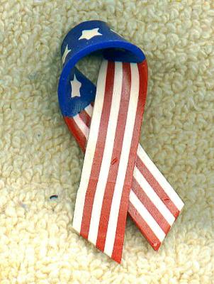 Pin made from a Patriotic Cane