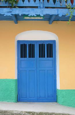 Behind the blue door