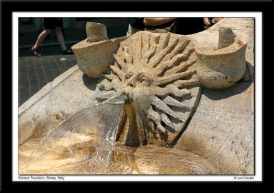 A portion of the Fontana della Barcaccia, the fountain at the base of the Spanish Steps.