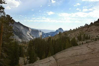 Half Dome back view from Tioga Pass Hwy.