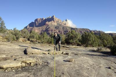 Looking north across our rocks to Mount Kinasava