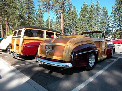 1948 Ford Sportsman Convertible (foreground) (woodie)