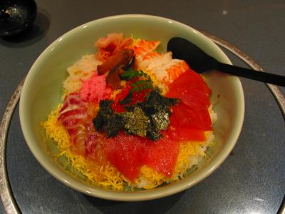 Dinner - Course 9: Sashimi on rice