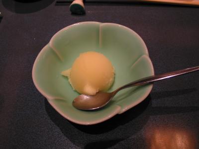 Dinner - Course 10: Tangerine skin icecream