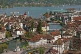Lucerne city with the Chapel Bridge