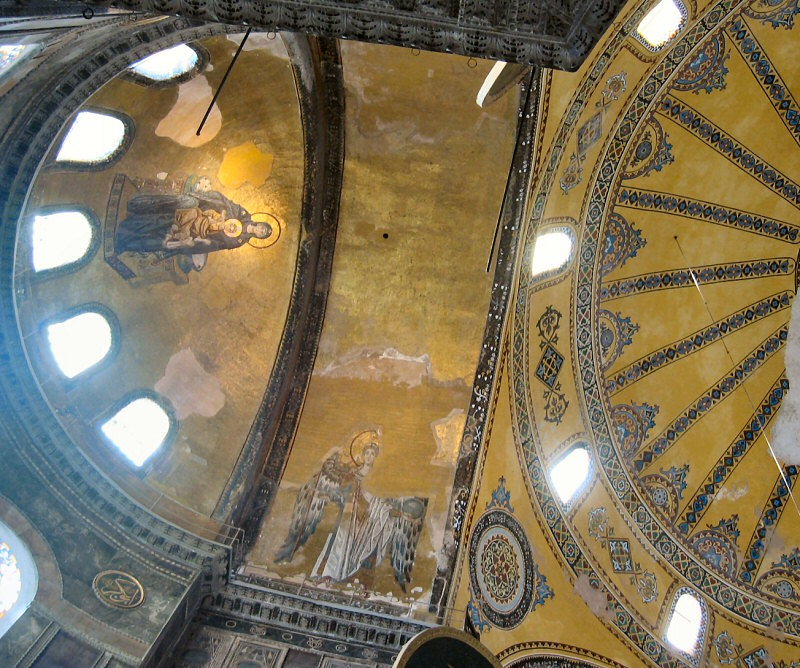 Colored mosaic on Hagia Sophia ceiling