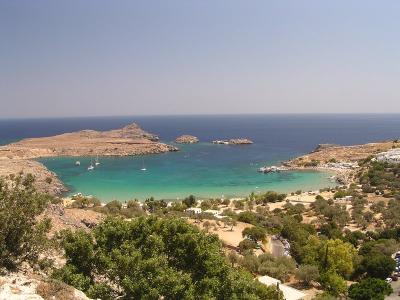 Lindos beach view from the top