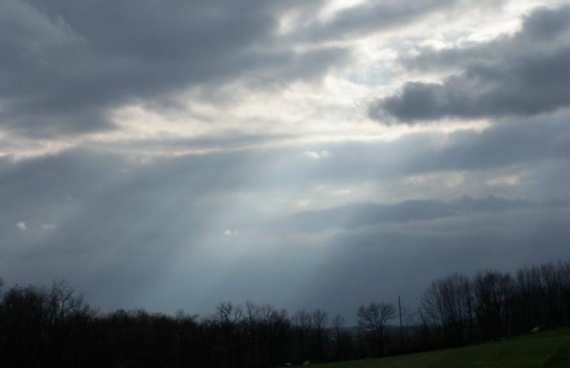 dark sky with rays