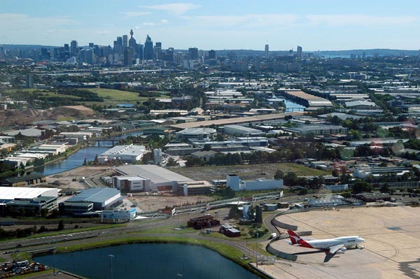 Downtown Sydney from the airport