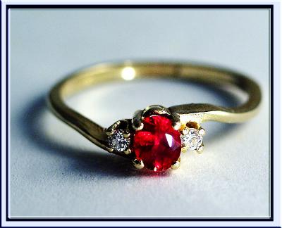 Luscious red spinel and diamonds.