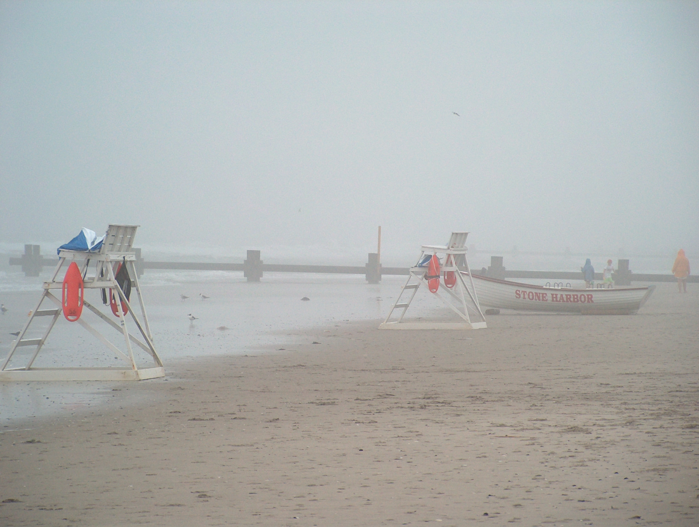 Stone Harbor on a foggy summer morning