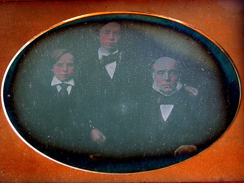 Daguerreotype of The Barons son Henry (1796-1860) and his sons James (left) and William