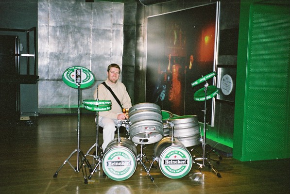 Yeah, yeah, yeah.....  its Clint doing his best Larry Mullen Jnr. impersonation.