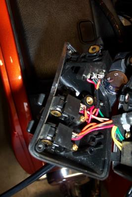 Here is a look inside the switch housing of the CB controls