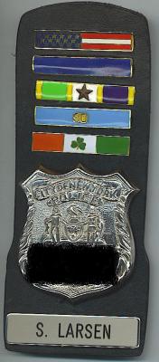 NYPD Police Officer medal rack