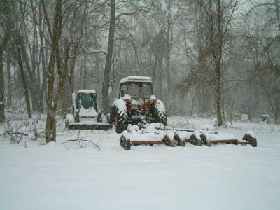 Equipment snow covered