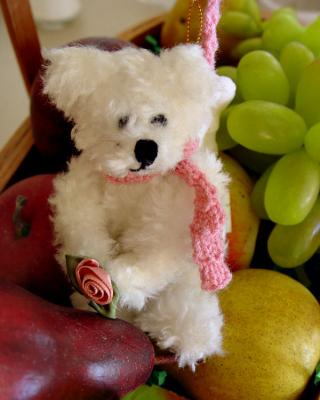 Stuffed Bear and Fake Fruit