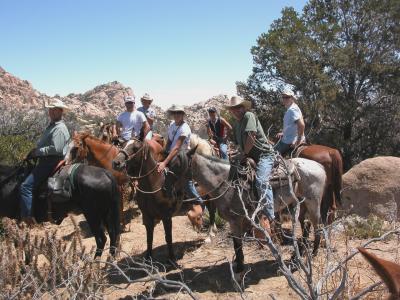Riding with friends at Rancho El Topo August 21-22 2004