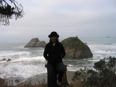 Jeanette in front of Camel Rock