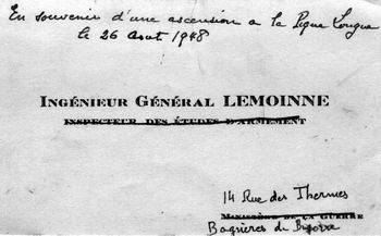 Carte de visite du général Lemoinne