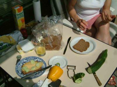 Simple balcony lunch
