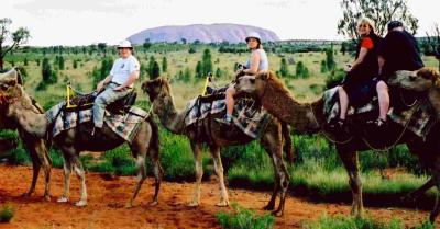 Our group for the sunset camel tour