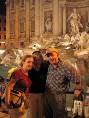 Maria, Mom, Dad at Trevi Fountain