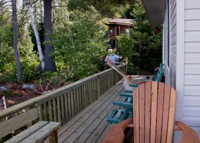 Meanwhile... Paul is putting the finishing touches to the deck...