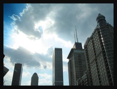 sky overwhelms city