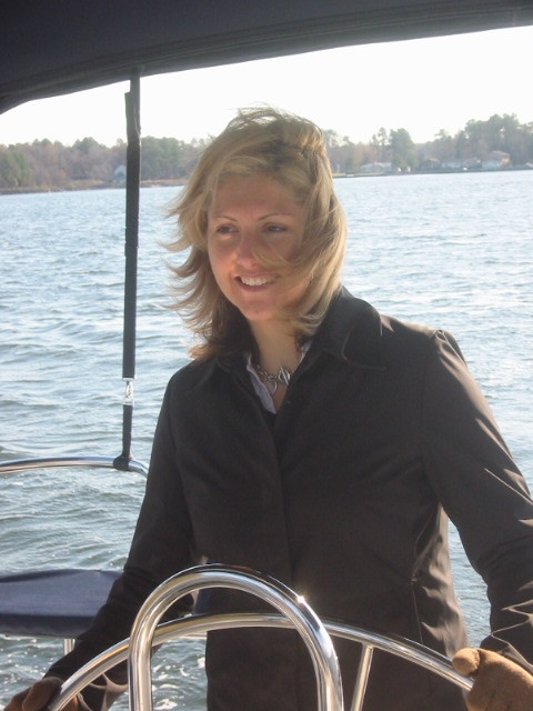 Uh oh, a woman at the wheel (helm?)