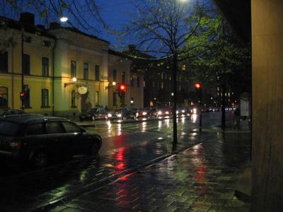 Fleminggatan a rainy night