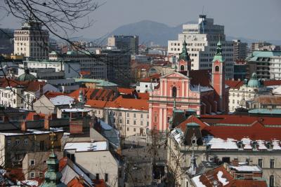 view onto Ljubljana from the Castle