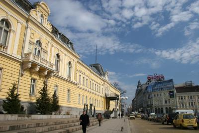 former Tsars Palace on the left now home to National Art Gallery