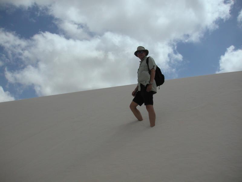 Pete climbing the dunes - hes lost his feet !