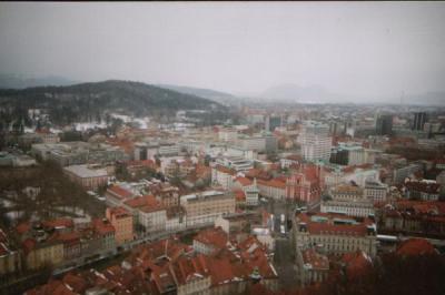 The view of Ljubljana from the Castle