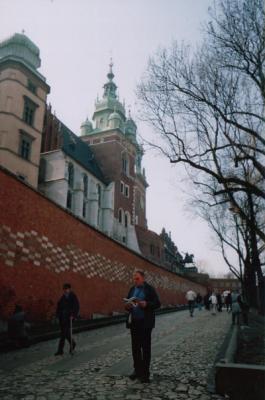 Walking up toward the Castle in Krakow