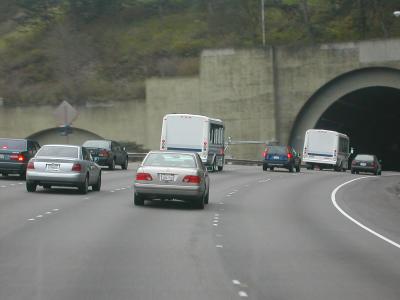 into the tunnel